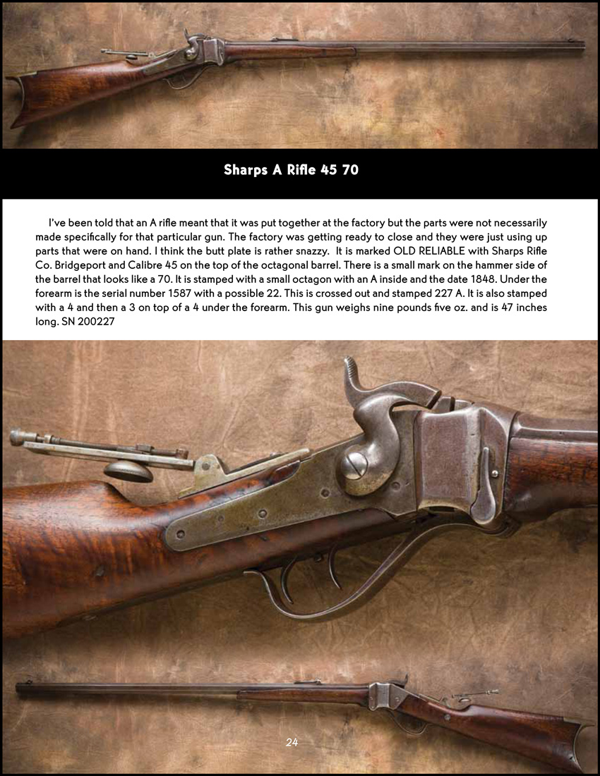 Book by Janet Monk 
               about Austin Monk's Sharps Rifles collection