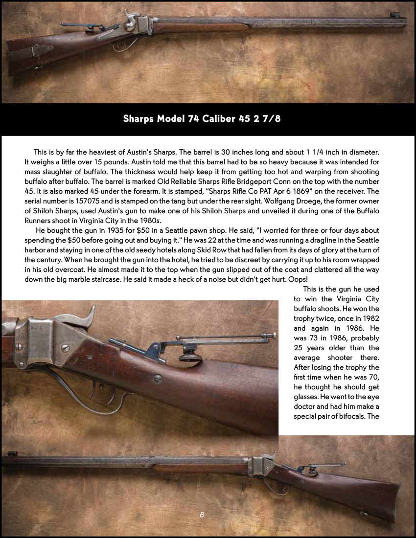 Book by Janet Monk 
               about Austin Monk's Sharps Rifles collection